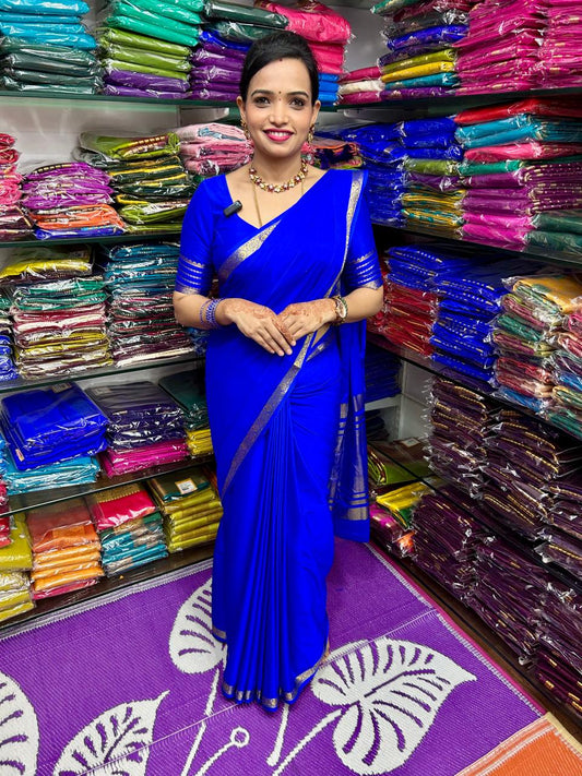 Mysore Crepe Piping Border Saree (2614)
