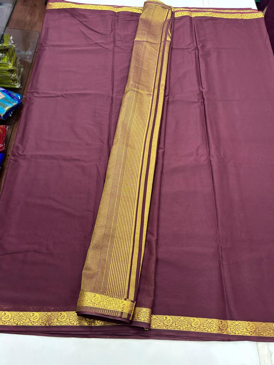 Mysore Crepe Piping Border Saree (2614)