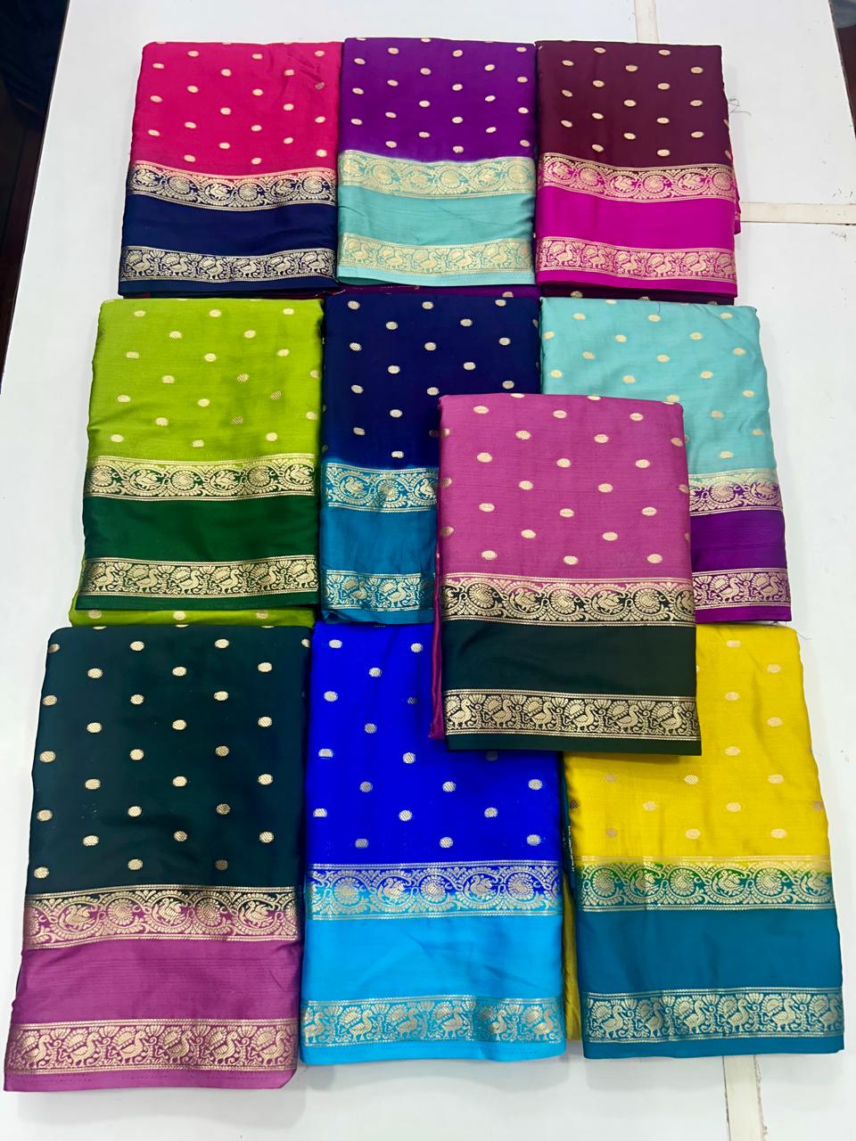 Mysore Crepe Butta Saree (2673)-1