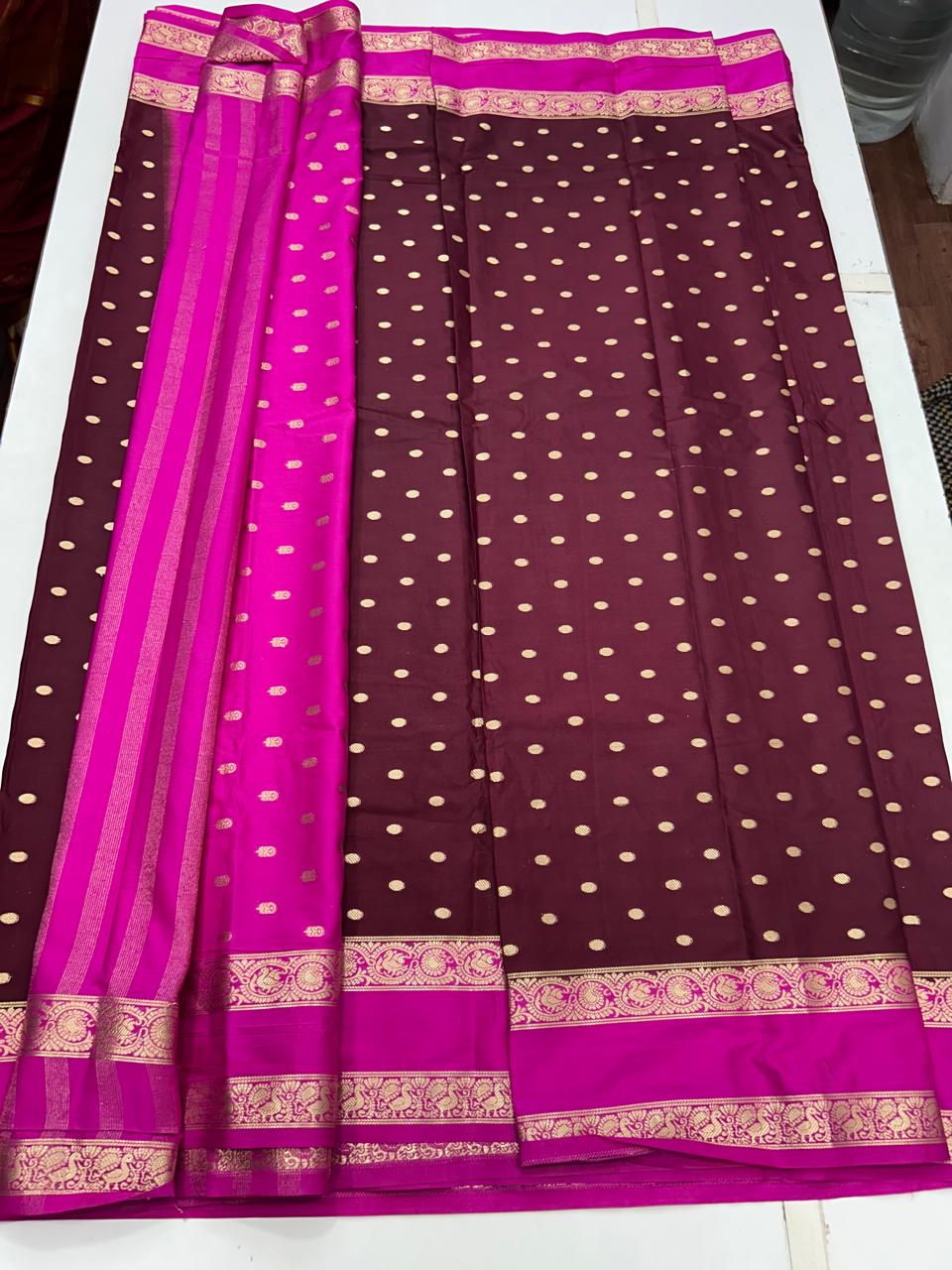 Mysore Crepe Butta Saree (2673)-1