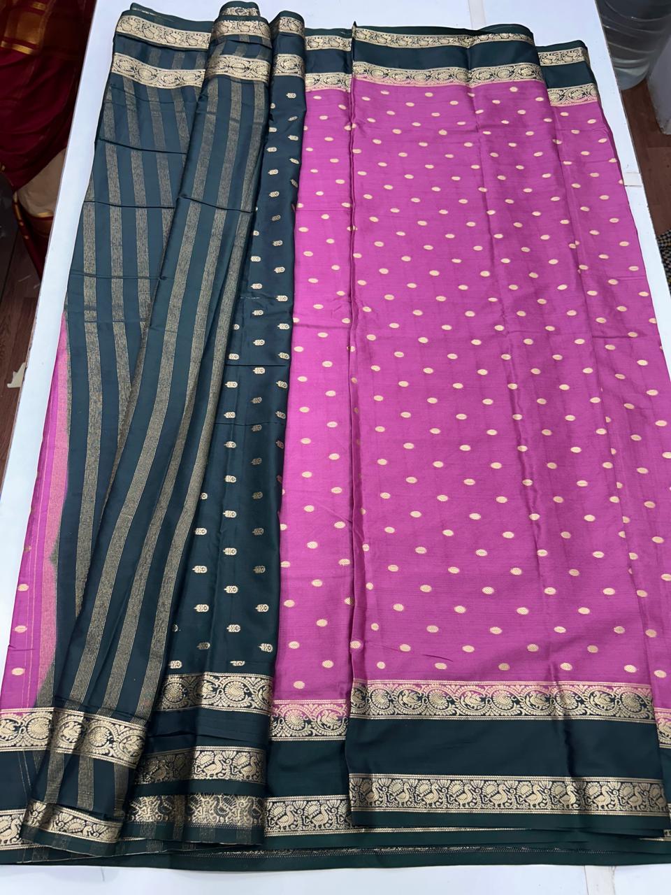 Mysore Crepe Butta Saree (2673)-1