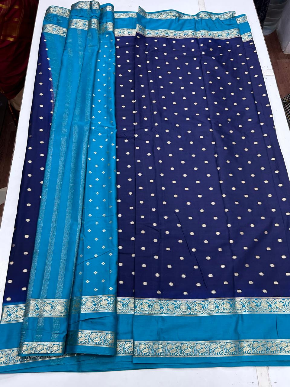Mysore Crepe Butta Saree (2673)-1