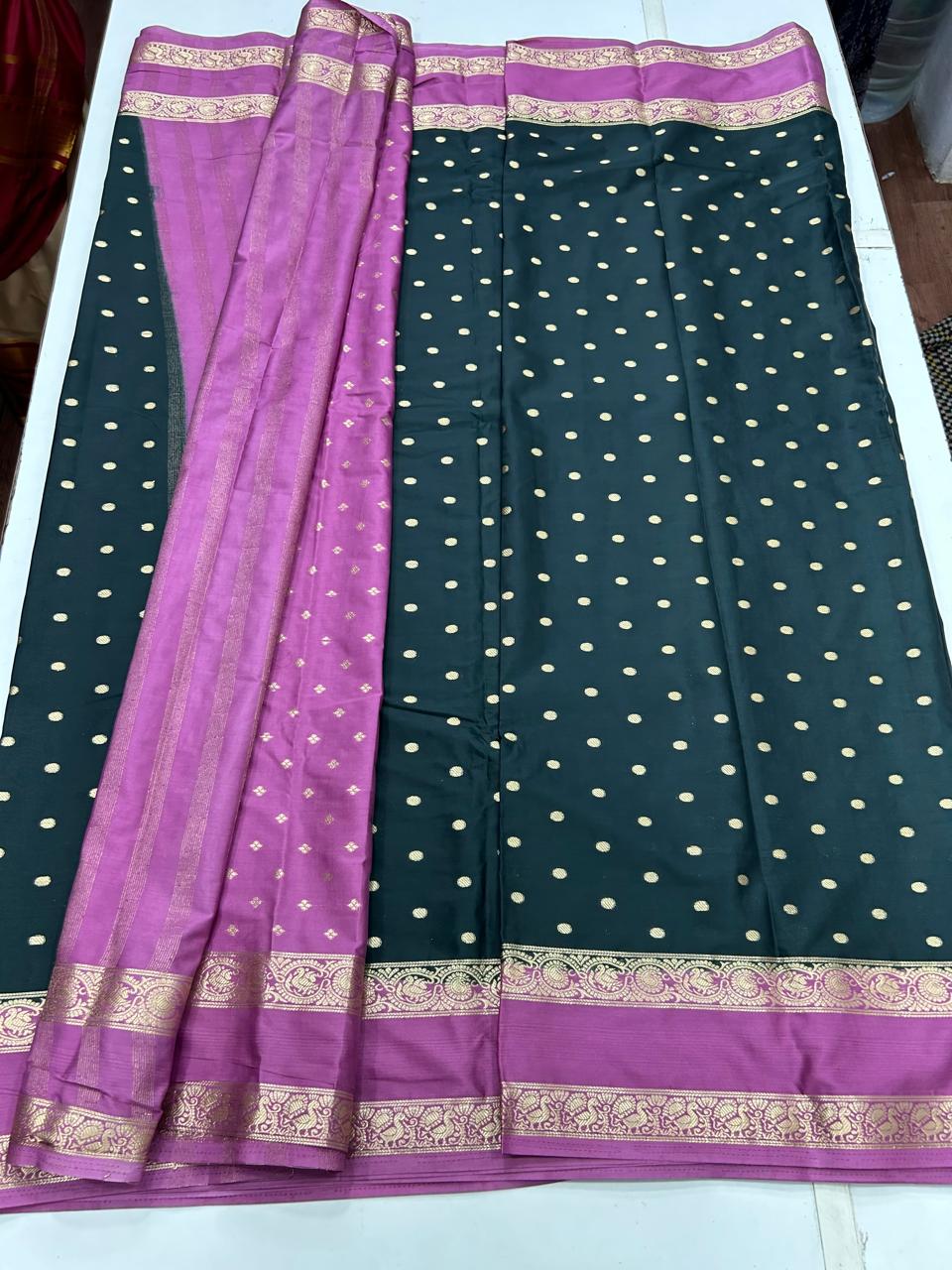 Mysore Crepe Butta Saree (2673)-1