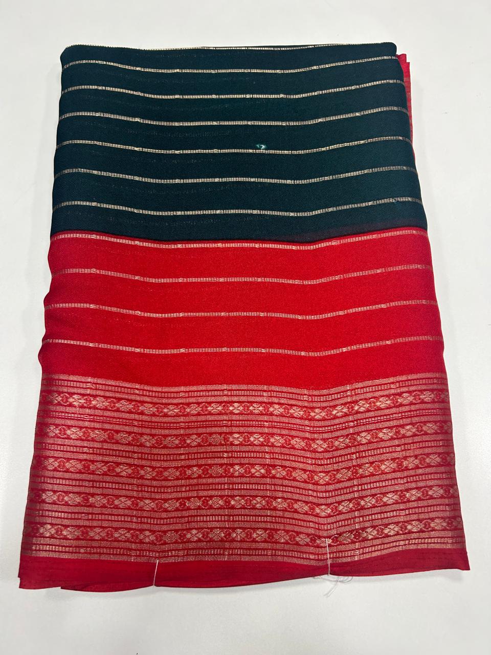 Georgette 2D Lines Saree (2665)