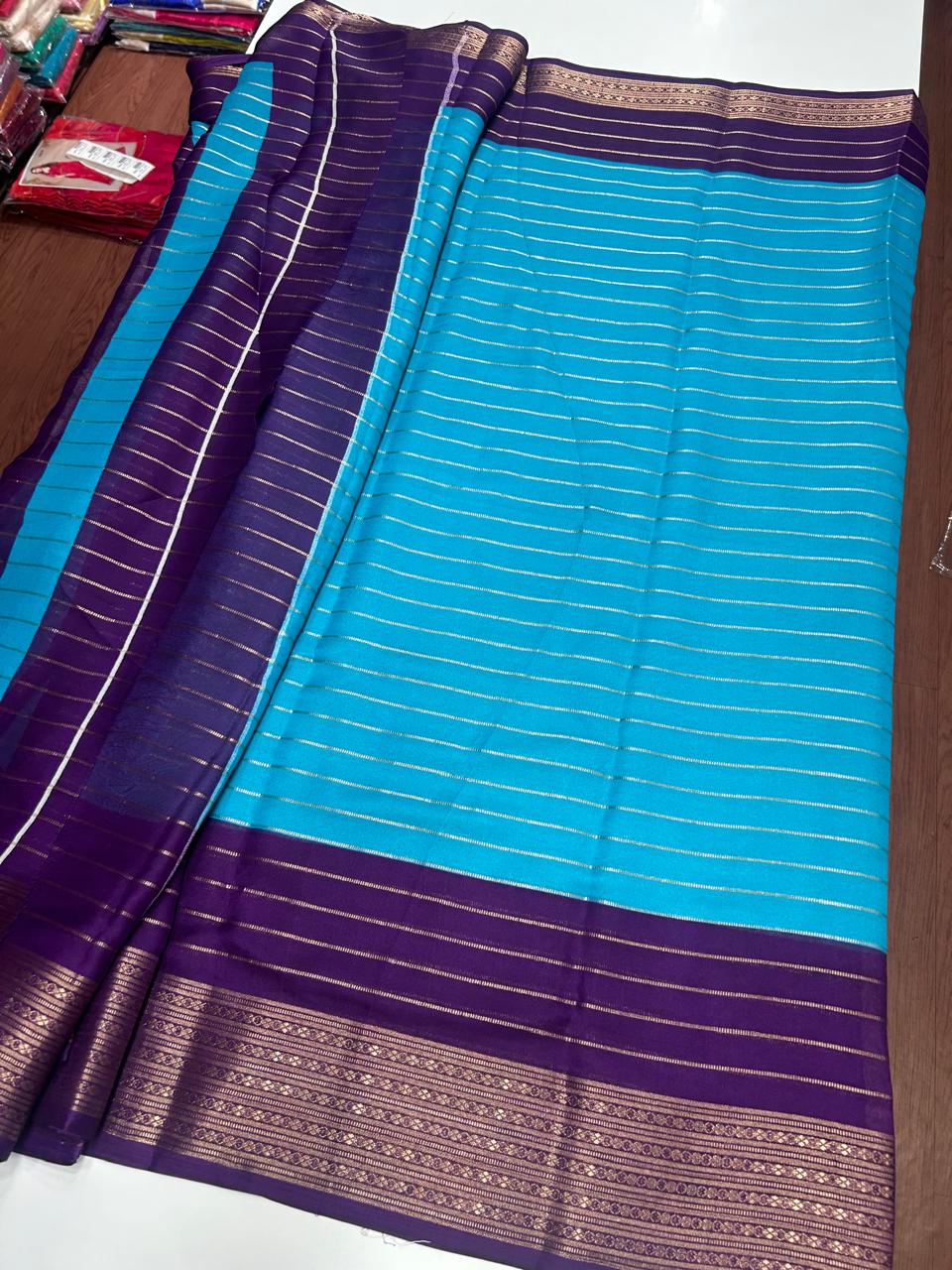 Georgette 2D Lines Saree (2665)