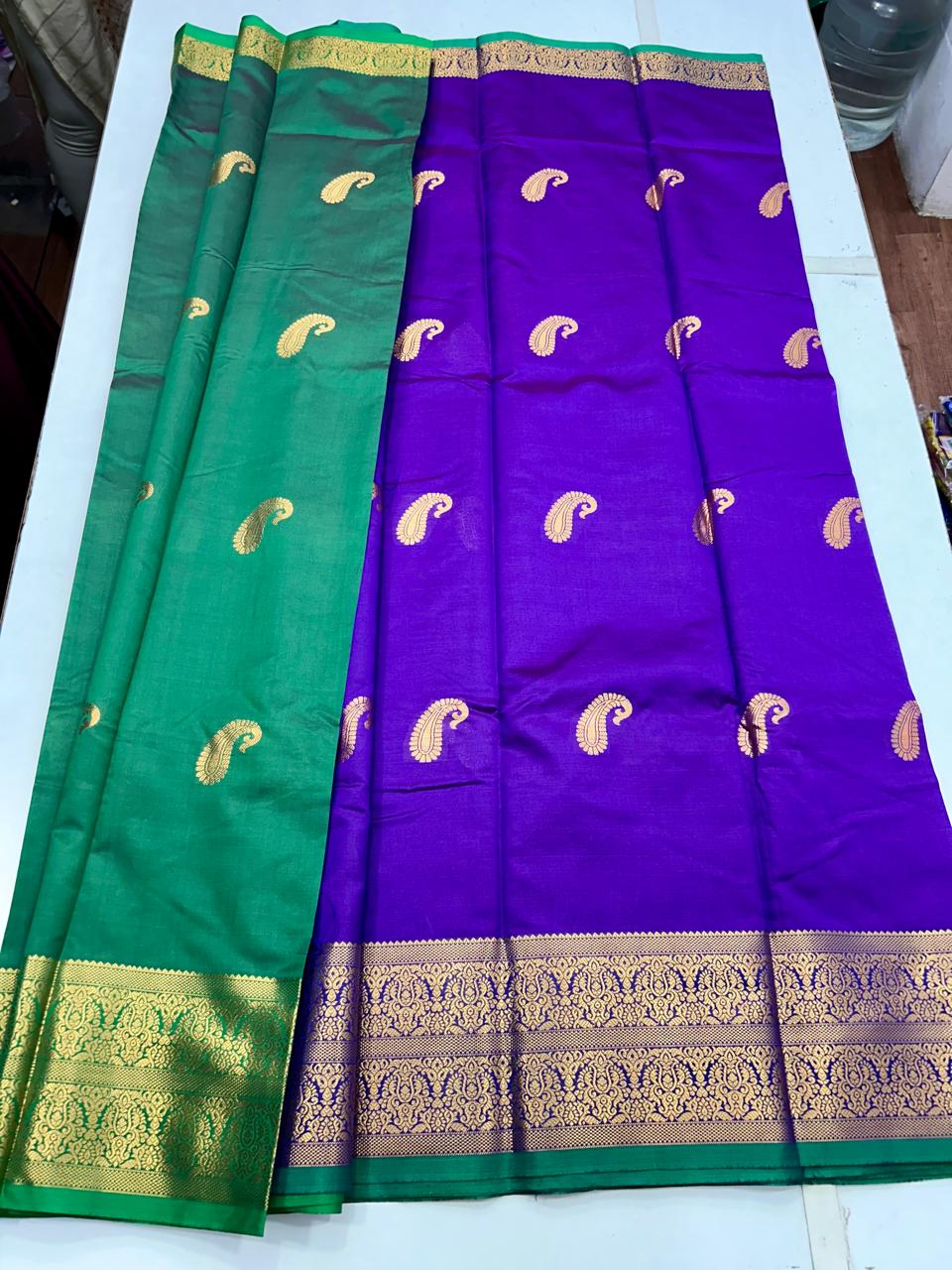 Semi Silk Butta Leechi Saree (2630B)