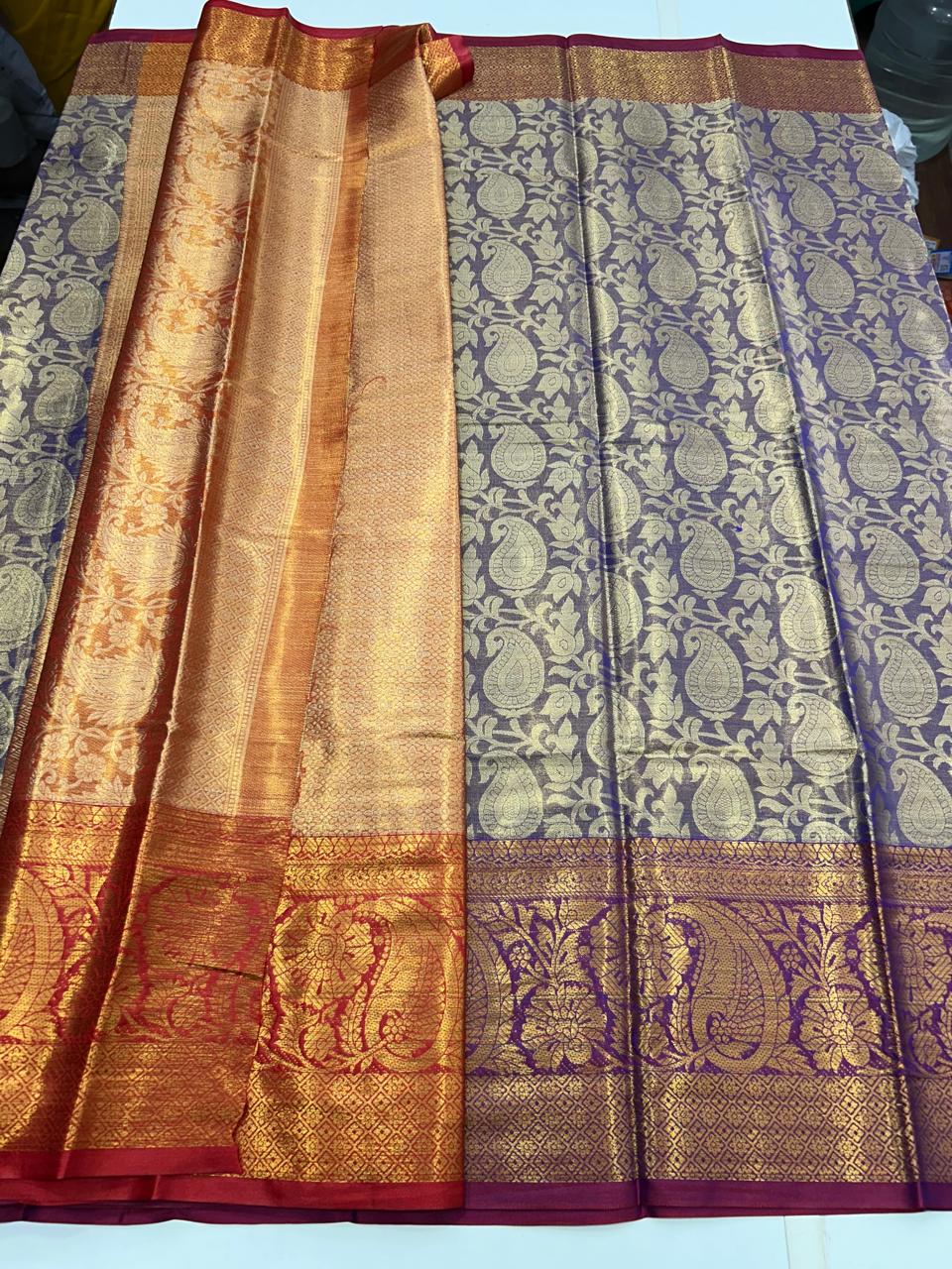 Semi Silk Tissue Broket Saree (2664)