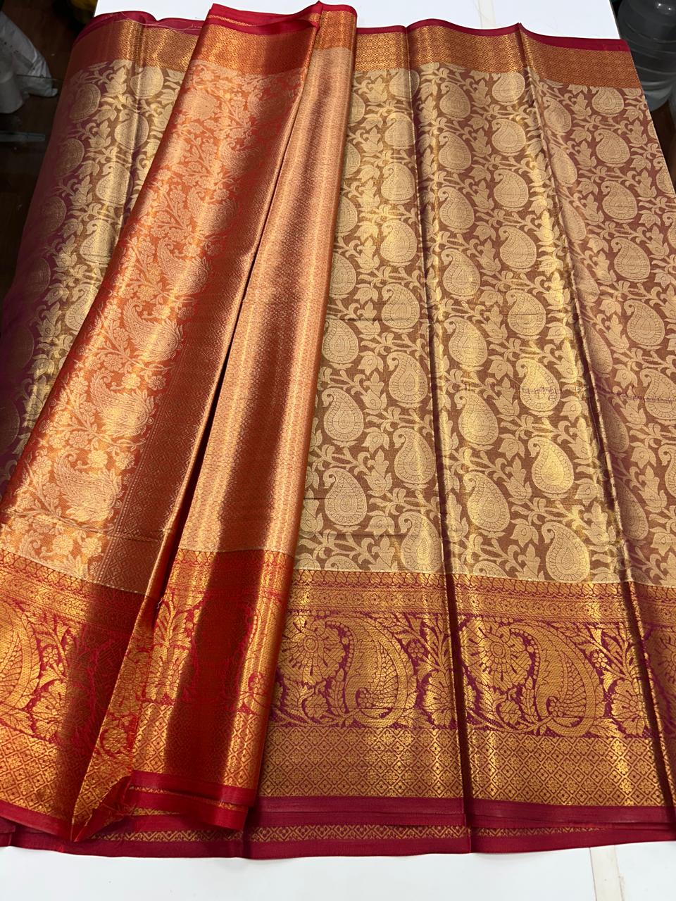 Semi Silk Tissue Broket Saree (2664)
