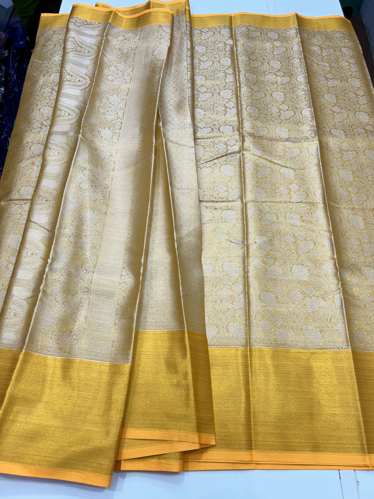 Semi Silk Gold Brocket Saree (2717)