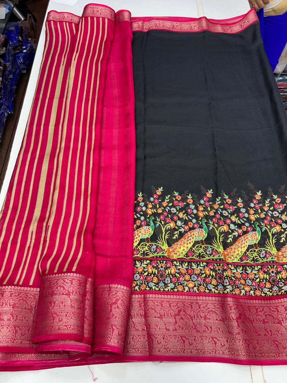 Fancy Pashmeena Print Saree (2737)
