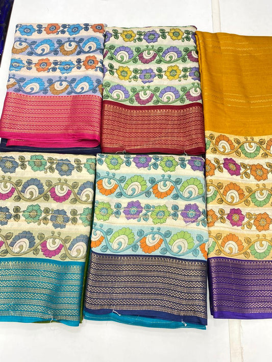 Fancy Georgette Digital Print Saree (2733)