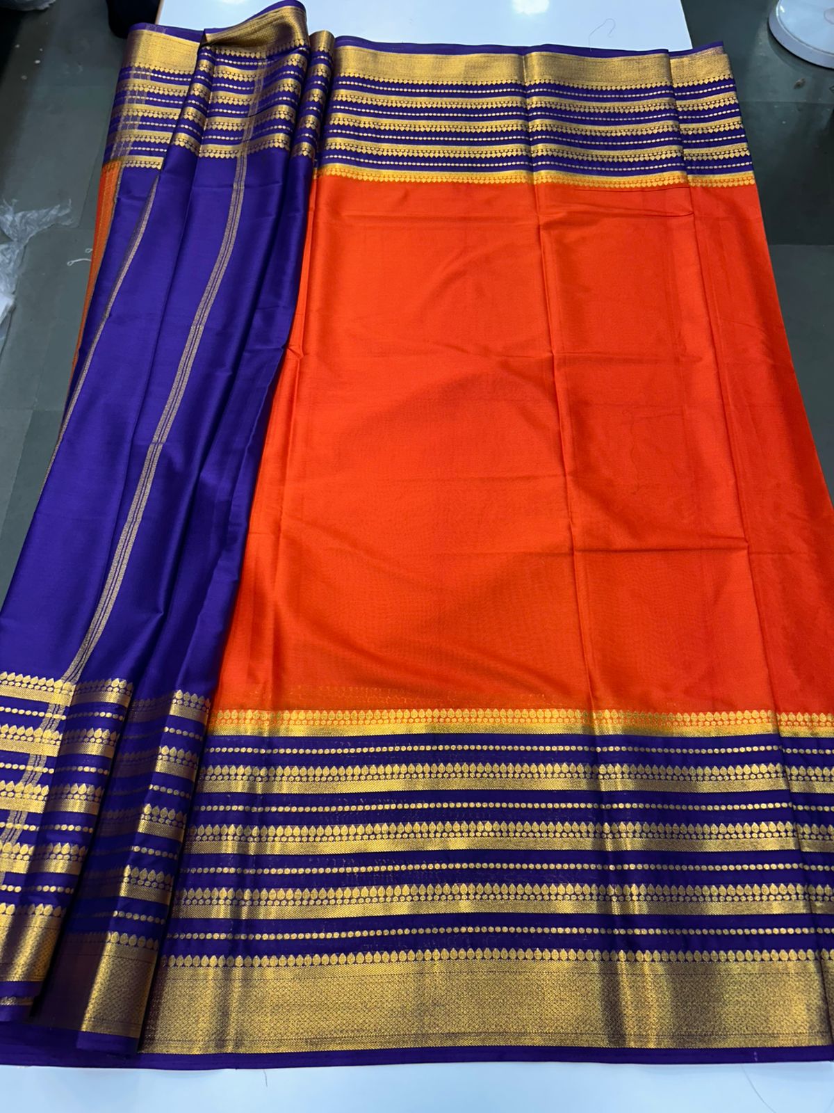 Mysore Crepe Big Border Saree (2846)
