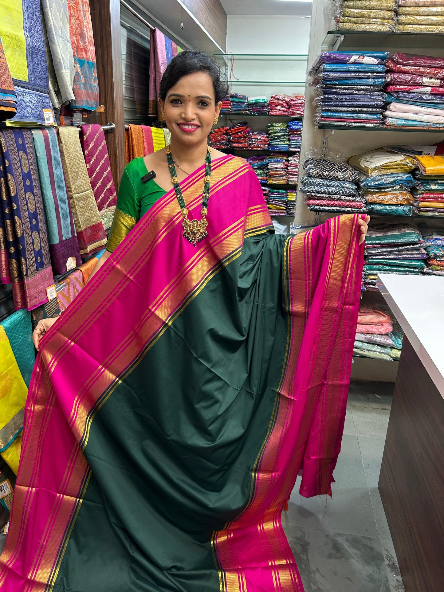 Mysore Crepe Big Border Saree (2846B)