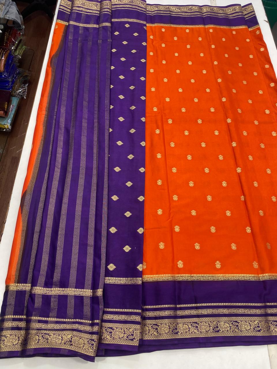 Mysore Crepe Butta Saree (2942)-1