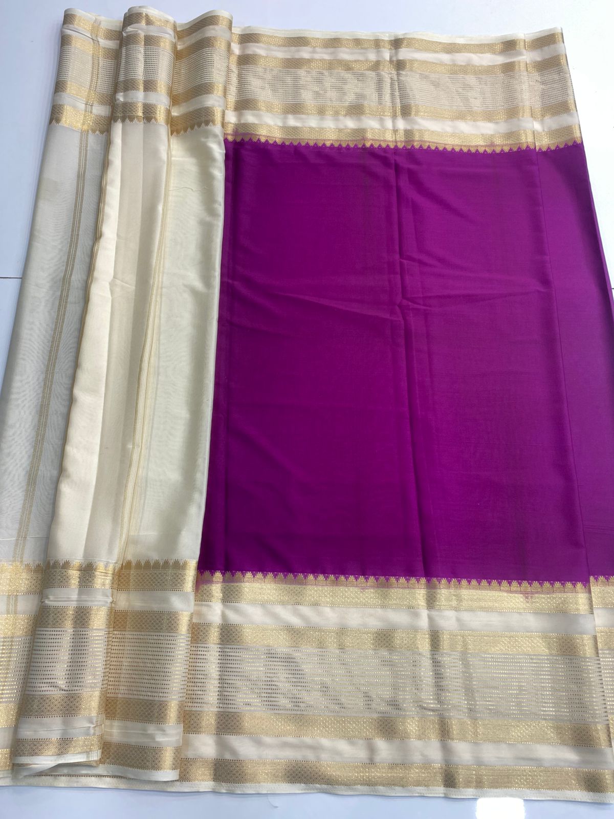 Mysore Crepe Bentex Border Saree(3072)