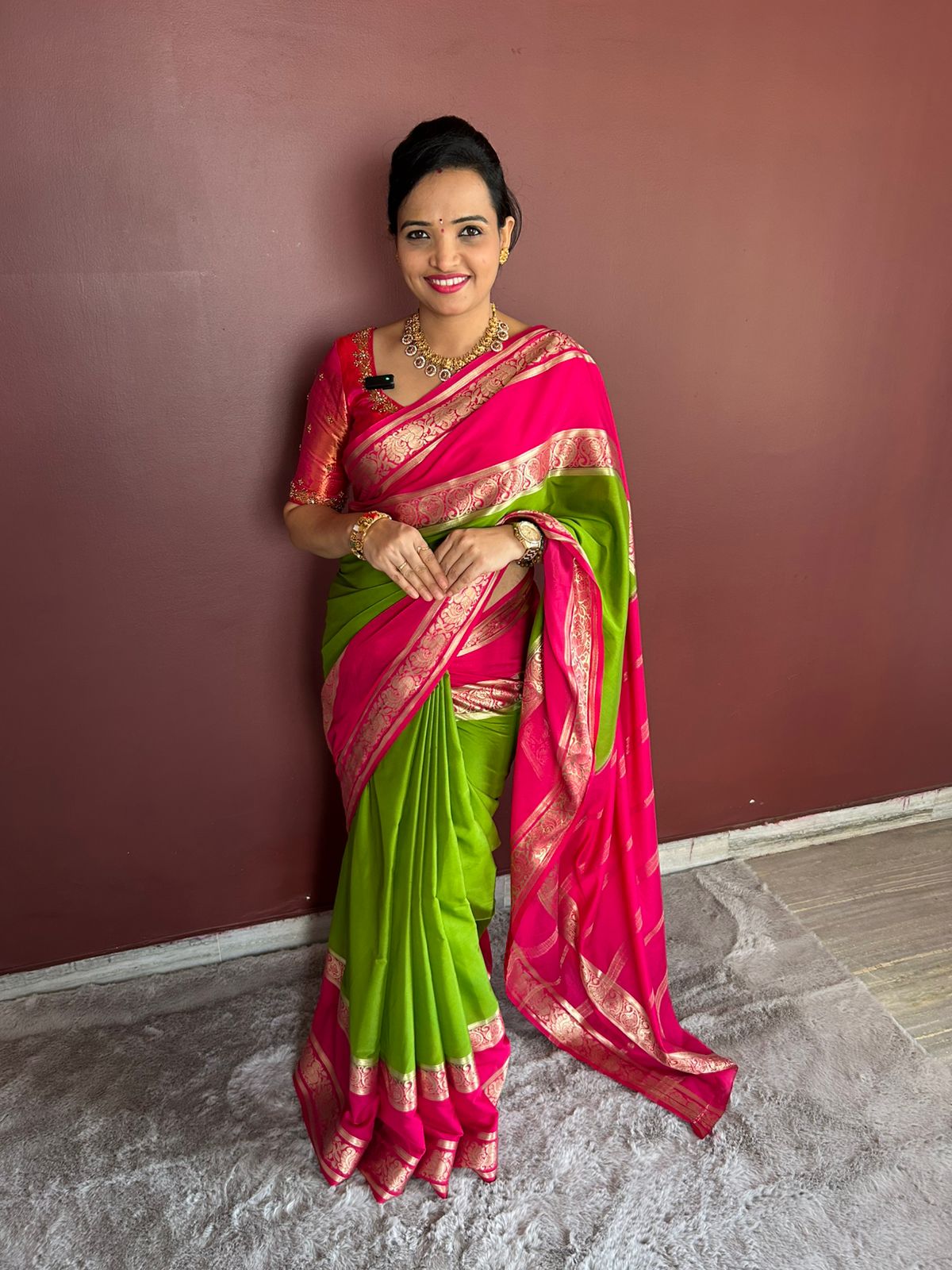 Mysore Crepe Bentex Border Saree (3114)