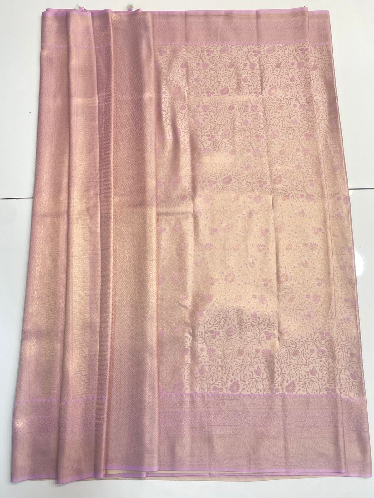 Semi Silk Tissue Broket Satin Saree (3026)