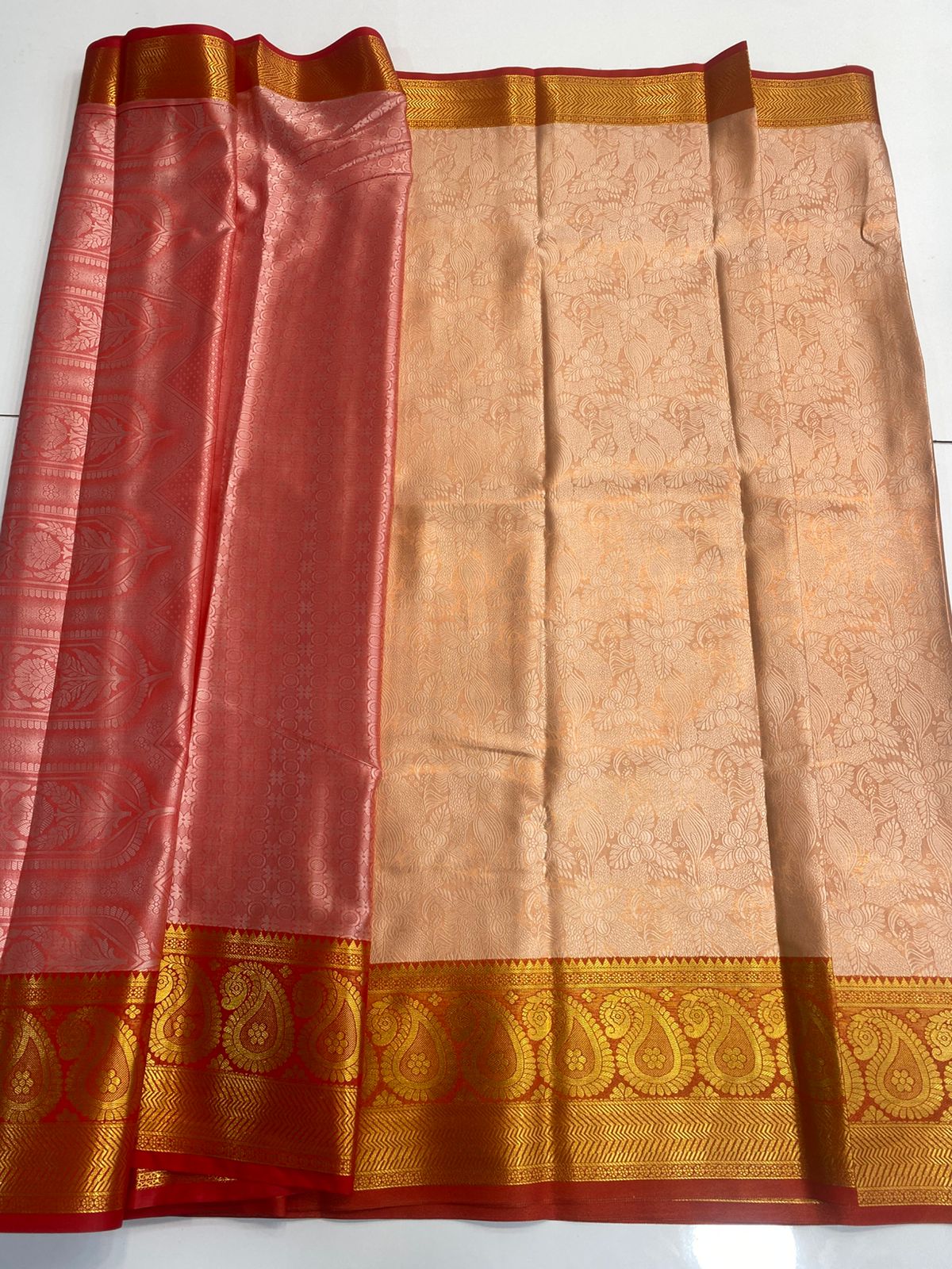 Semi Silk Broket Saree (3128)