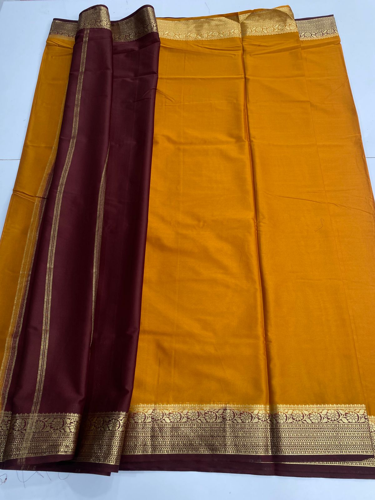Mysore Crepe Zari Border Saree(3166A)