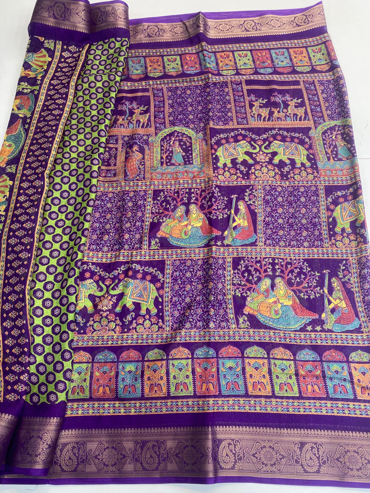 Fancy Georgette Print Saree(3187D)