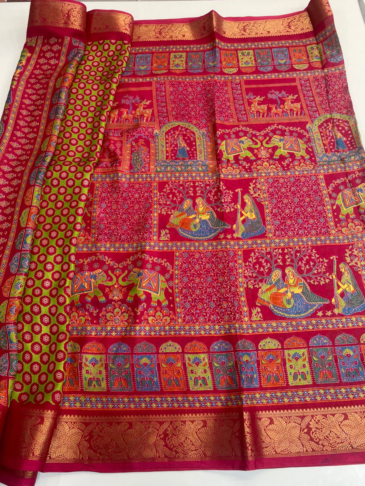 Fancy Georgette Print Saree(3187E)