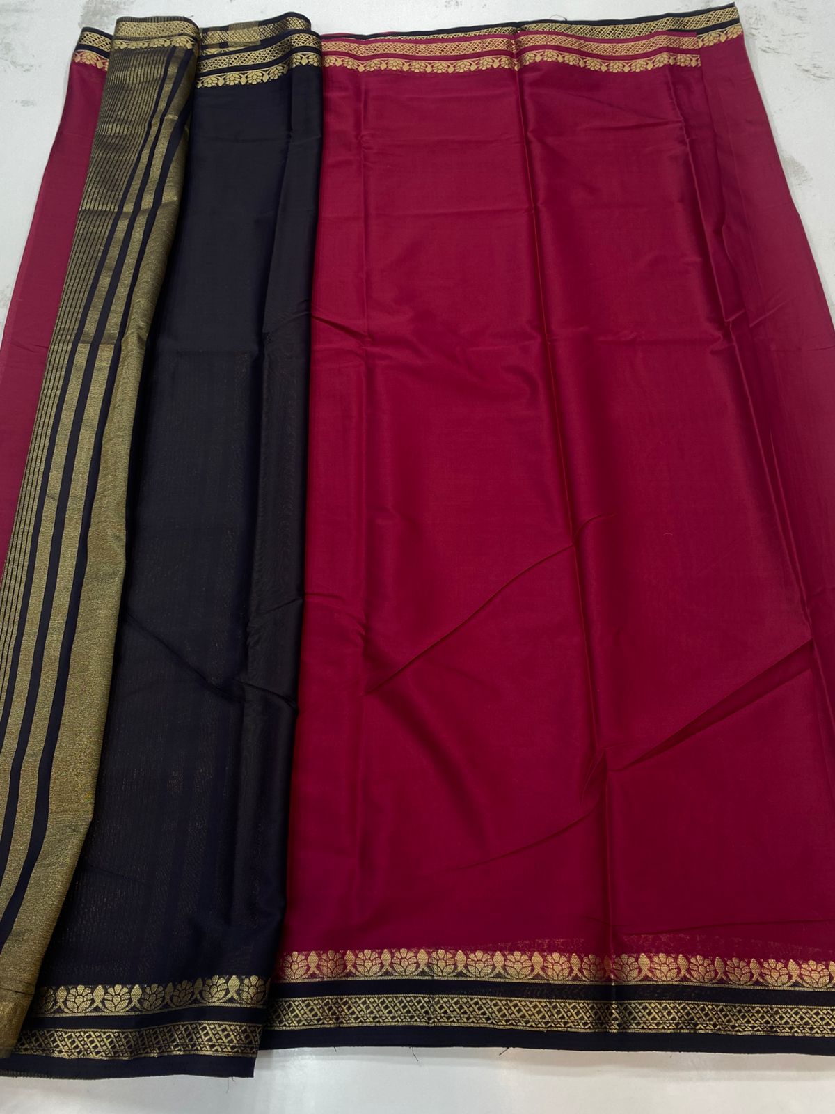 Mysore Crepe Zari Border Saree(3204)
