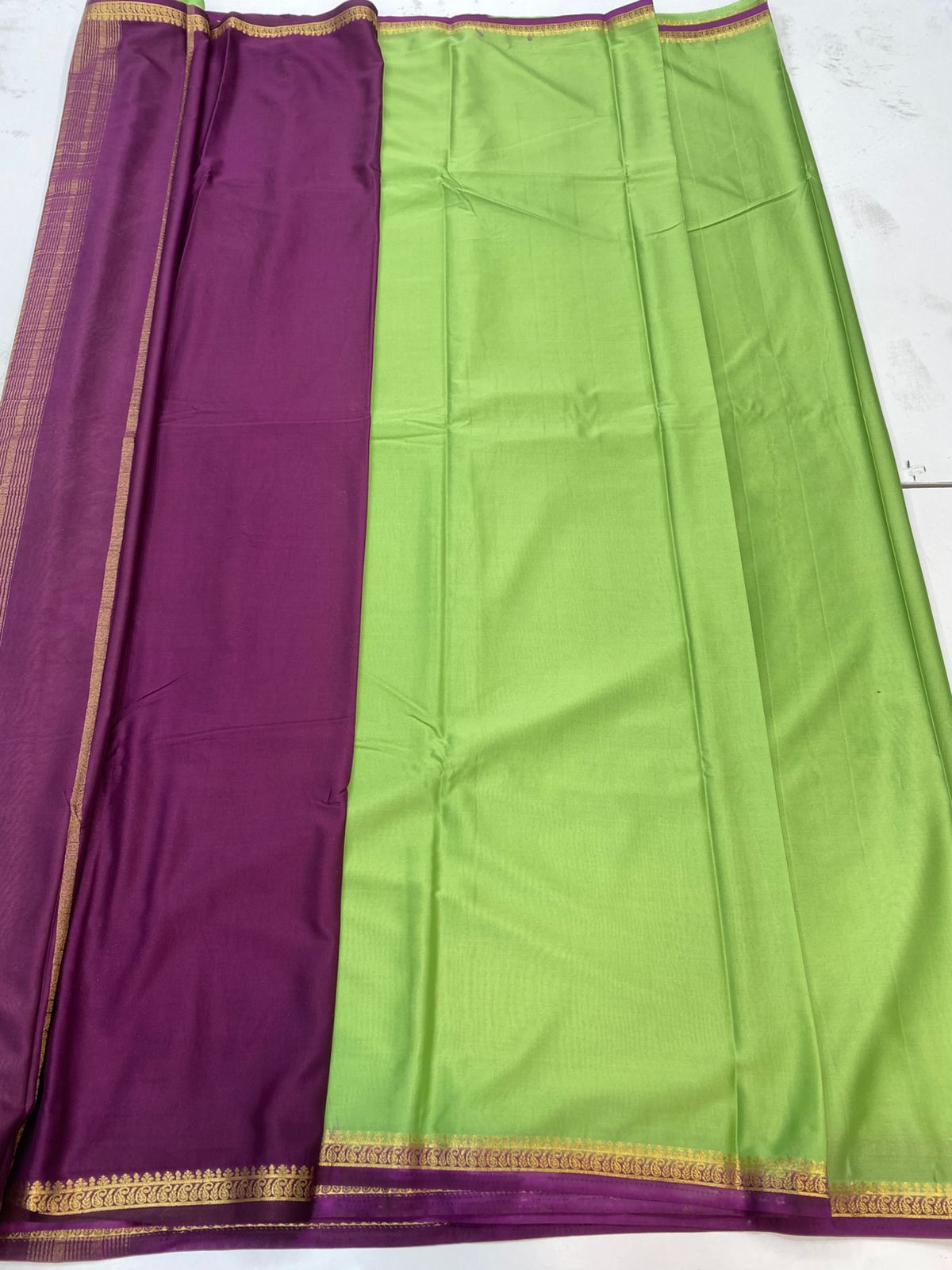 Mysore Crepe Zari Border Saree(3203)