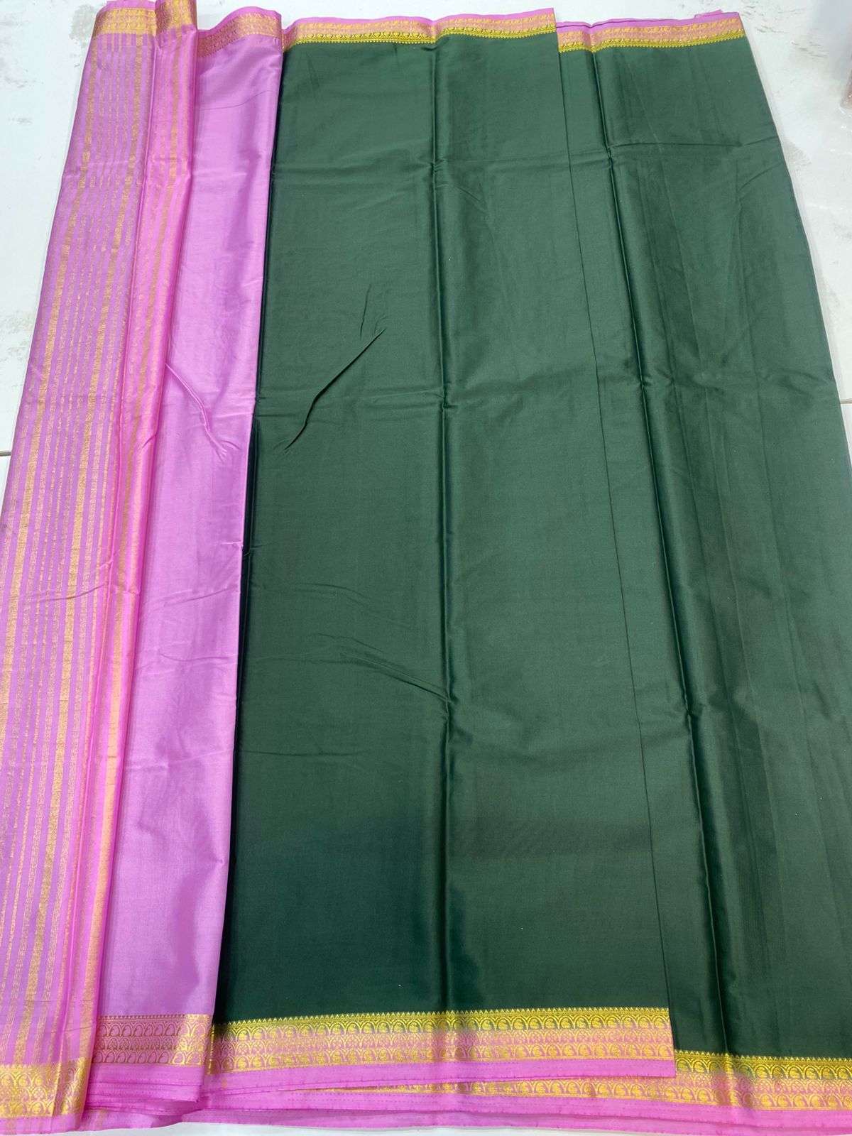 Mysore Crepe Zari Border Saree(3202)