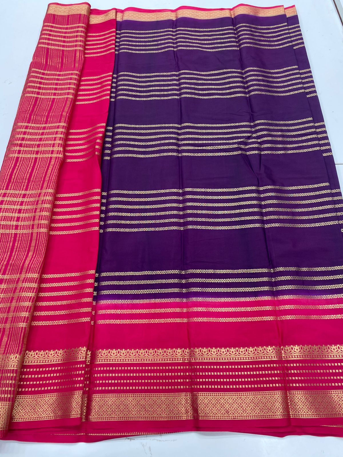 Mysore Crepe Mysore Lines Saree(3226)