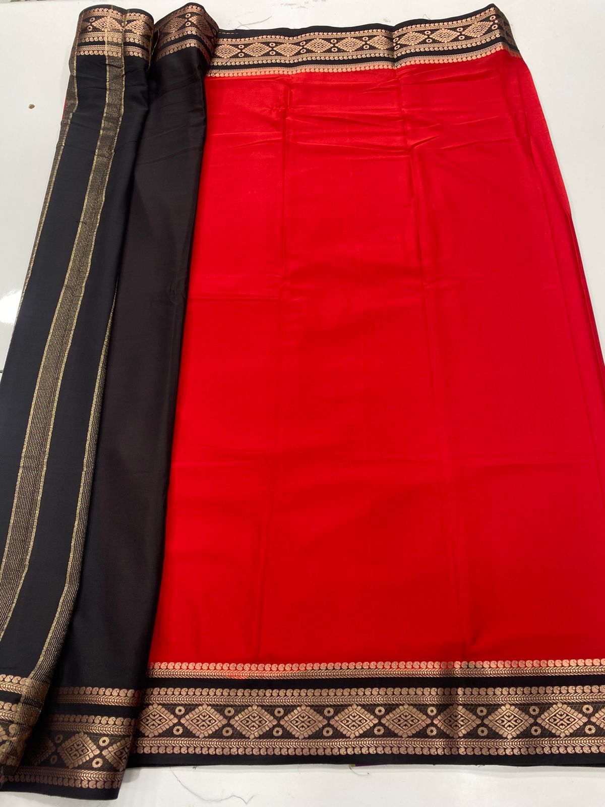 Mysore Crepe Zari Border Saree(3337)