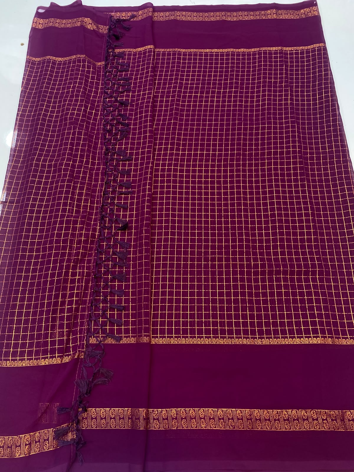 Fancy Georgette Zari Checks Saree (3451-R10)