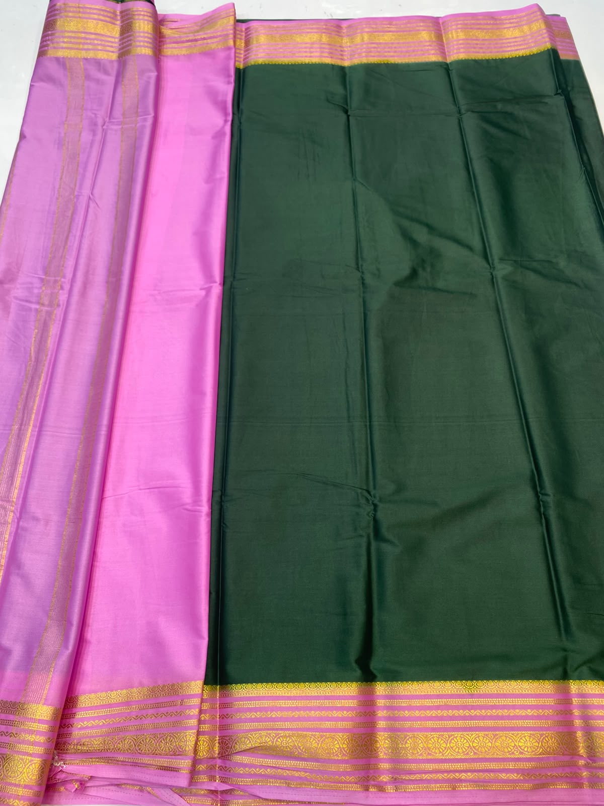 Mysore Crepe Zari Border Saree(3505H-R5)