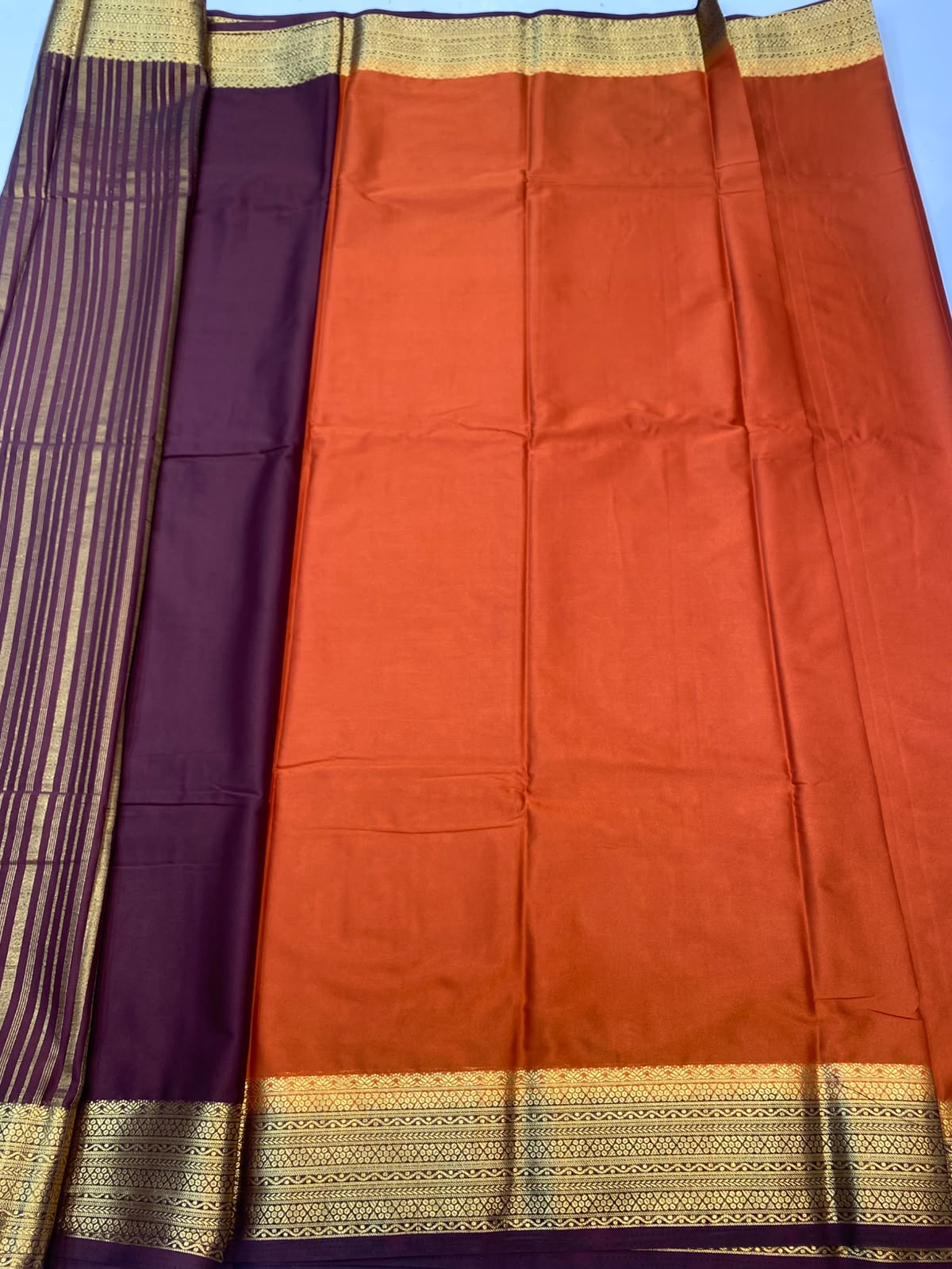 Mysore Crepe Zari Border Saree(3508K-R11)