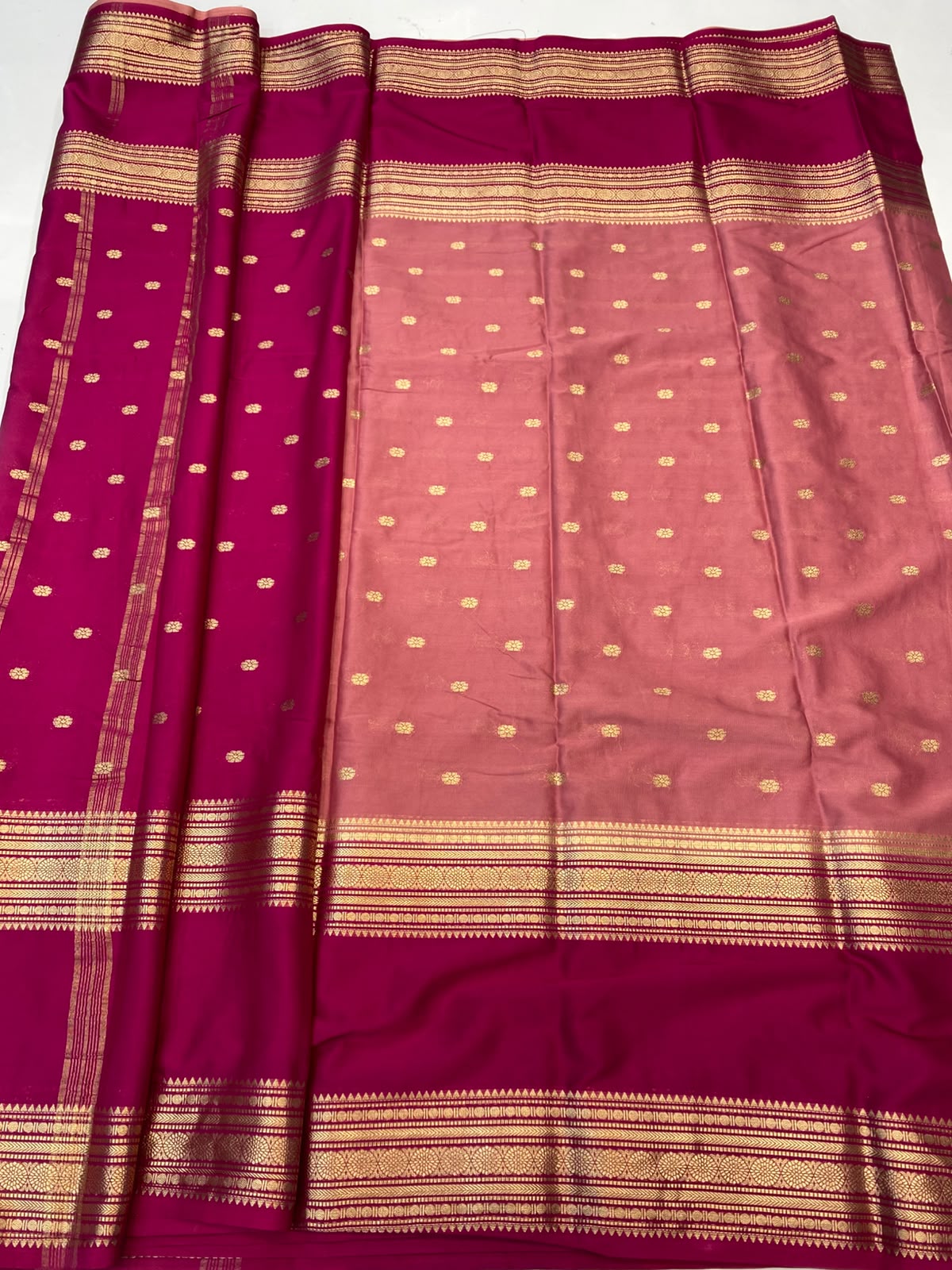 Mysore Crepe Zari Border Saree (3545A-R7)