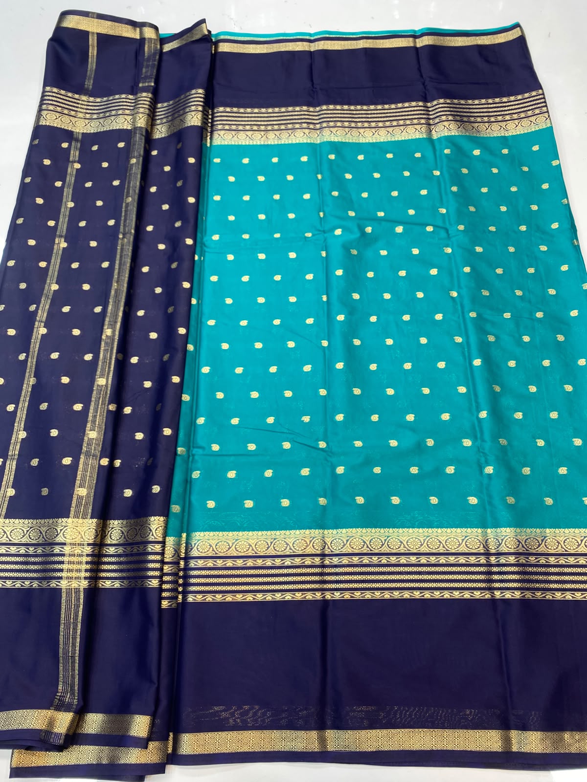 Mysore Crepe Zari Border Saree (3545-R9)