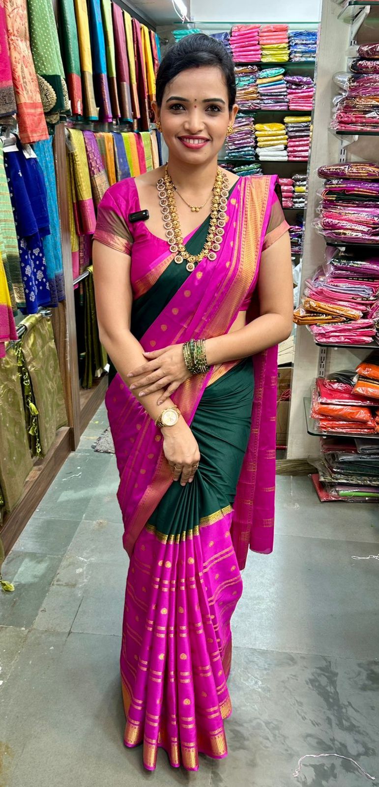 Crepe Half And Half Saree (2440D) 1