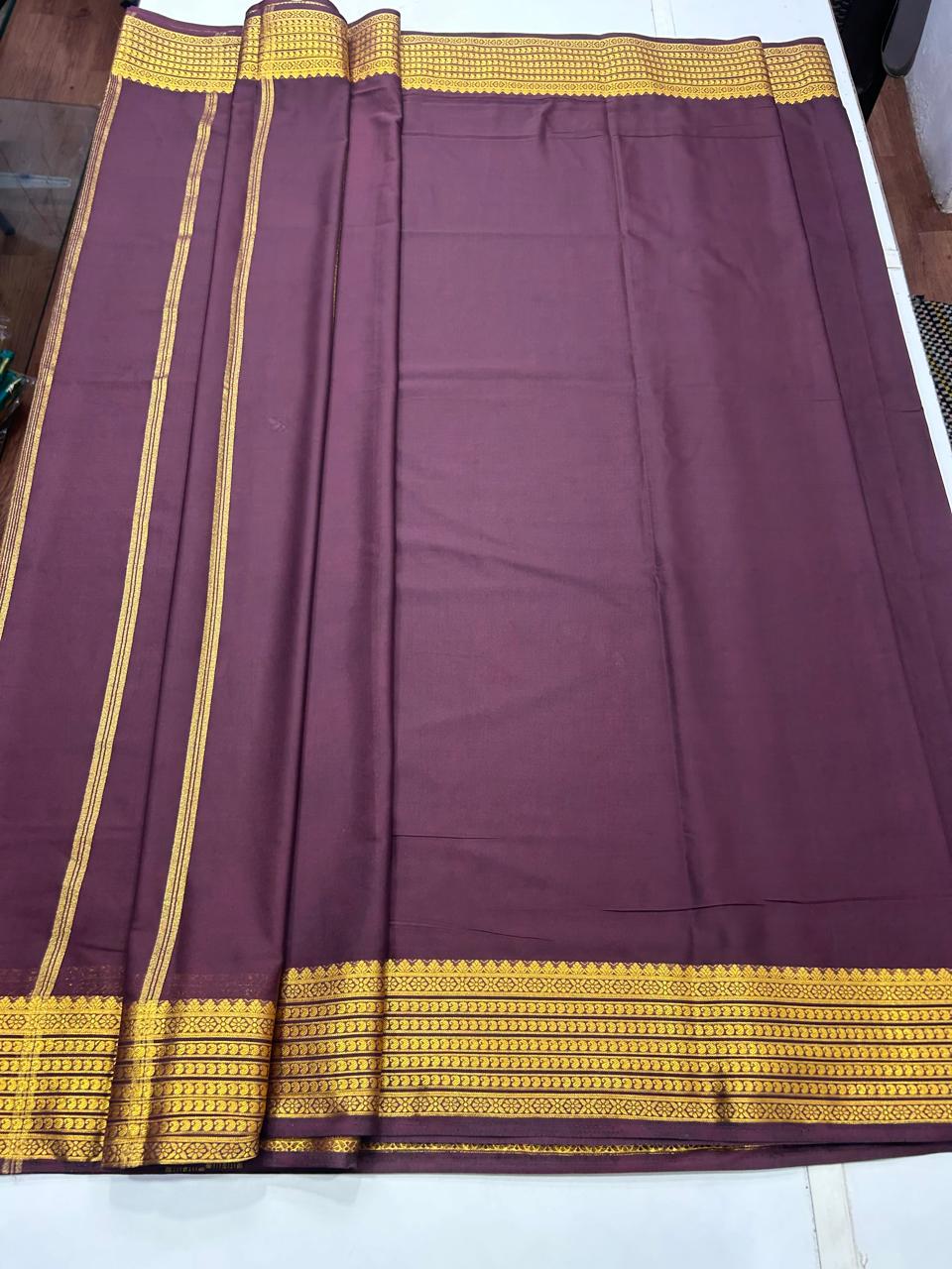 Mysore Crepe Chocolate Saree (2555D)