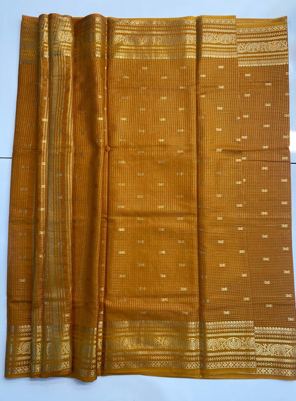 Crepe Checks Butta Saree (3048)