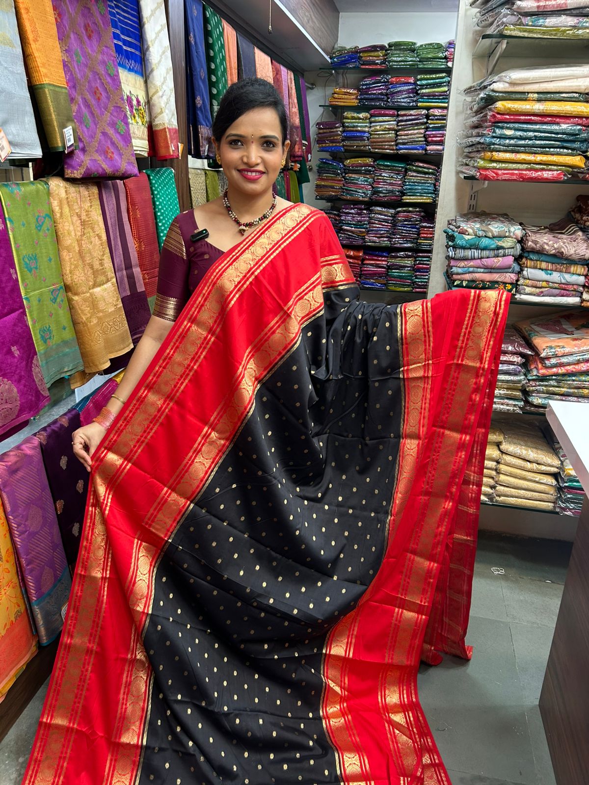 Mysore Crepe Butta Saree (3131)