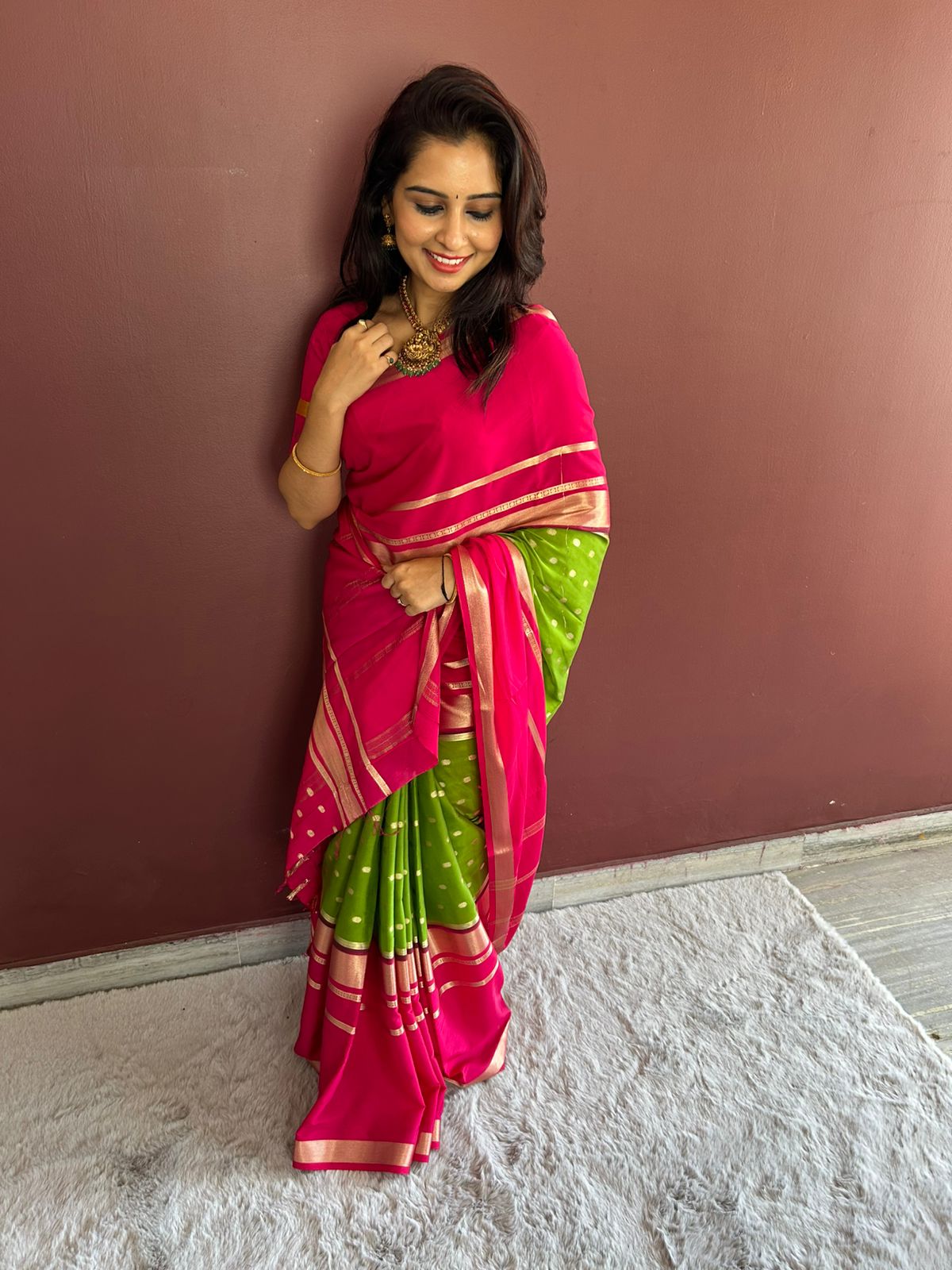 Mysore Crepe Butta Saree(3132B)