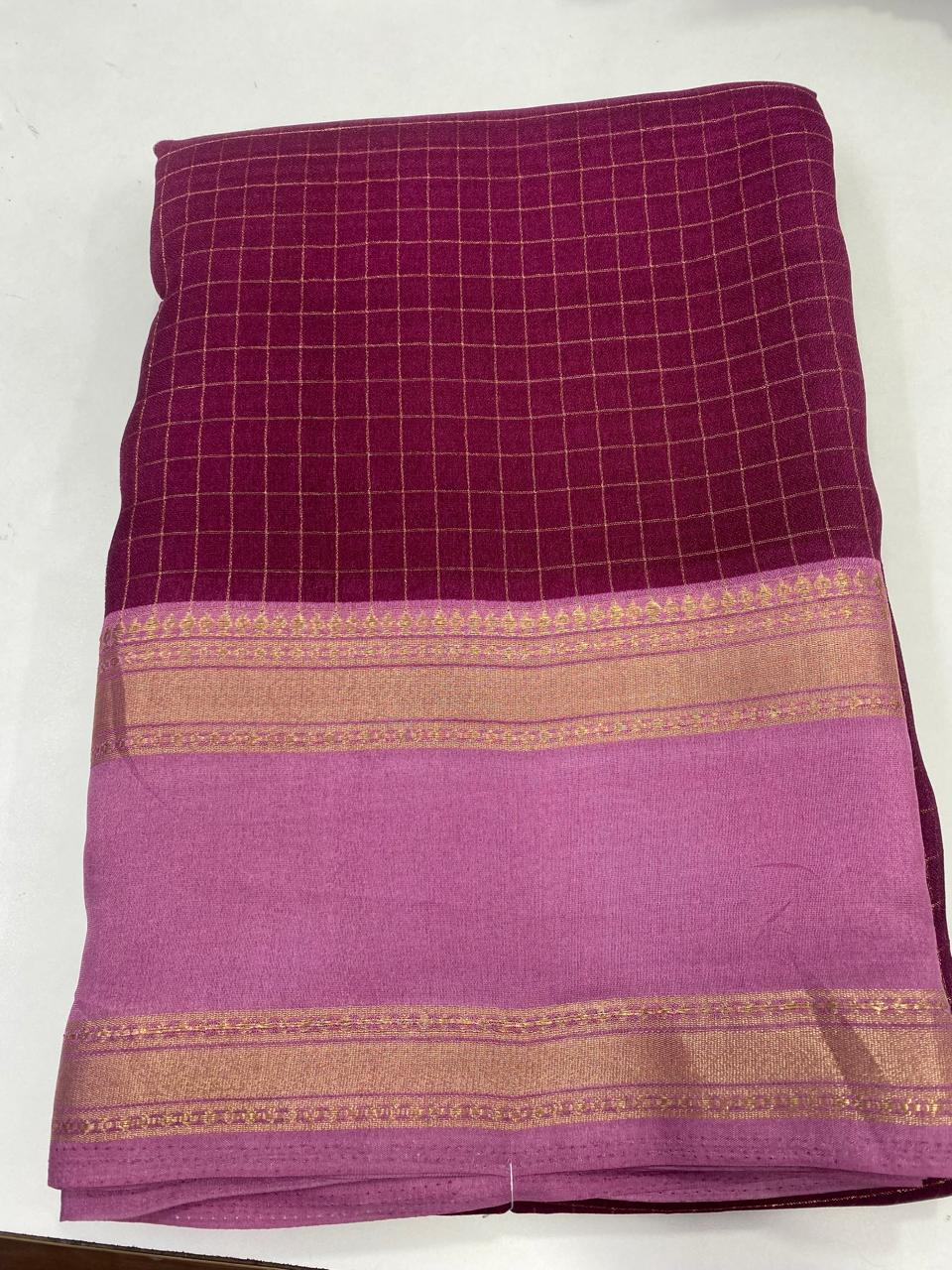 Fancy Georgette Chex Saree (2654)