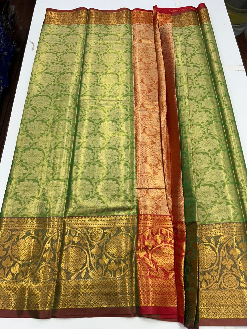 Semi Silk Tissue Jari Brocket Saree (2860D)