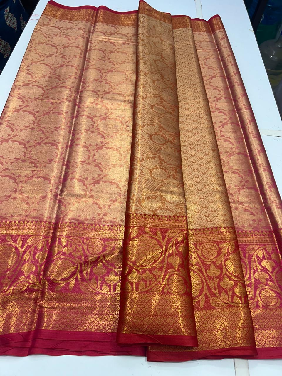 Semi Silk Tissue Jari Brocket Saree (2860D)
