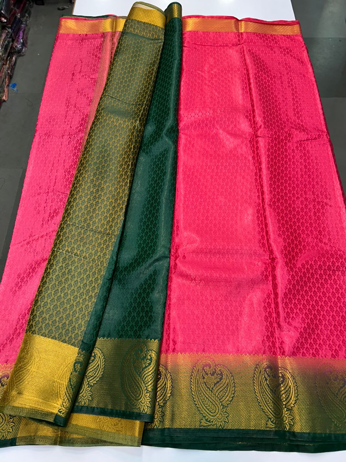 Semi Silk Embose Saree (1733)