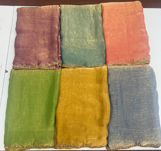 Fancy Crushed Shimmer Saree (2451A)