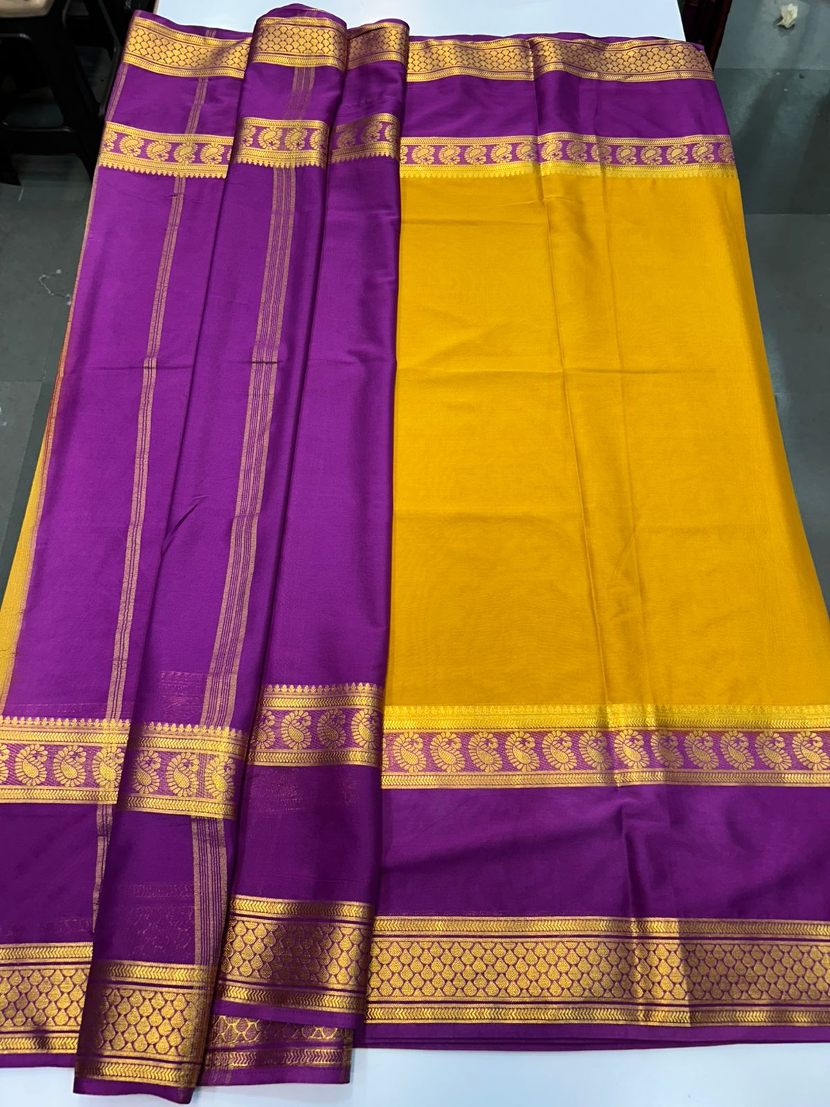 Crepe Mango Big Bentex Saree (2510B)