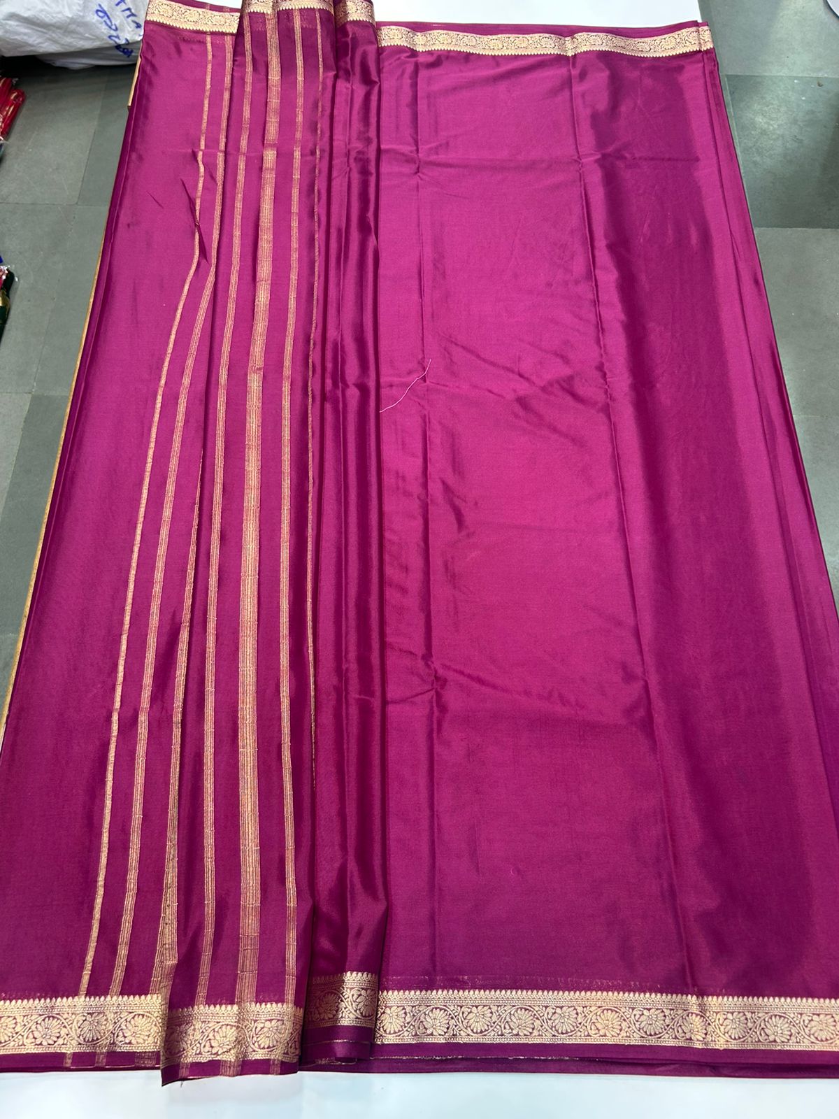 Mysore Crepe Self Ivory Jari (2543)