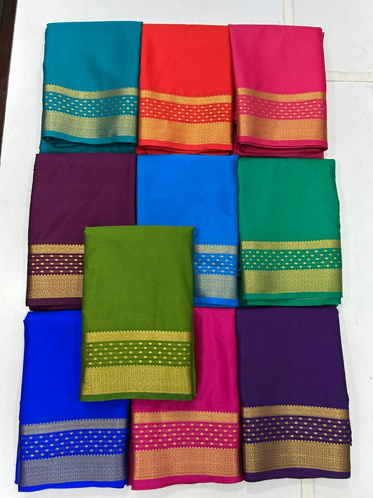 Mysore Crepe Pure Border Self Saree (2567)