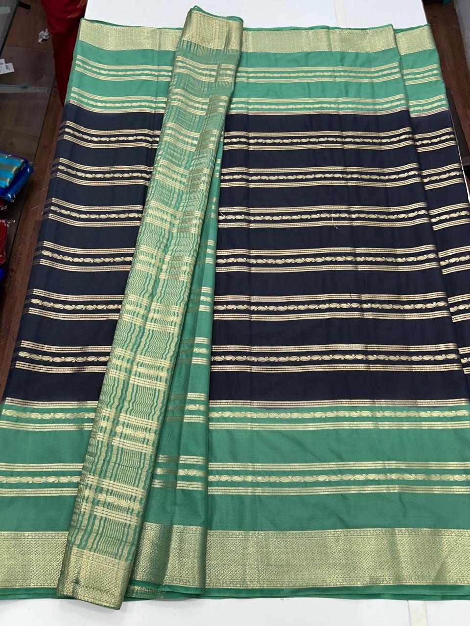 Mysore Crepe Big Border Saree (2598)