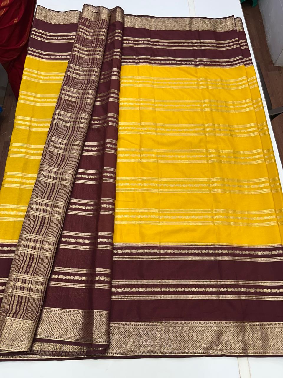 Mysore Crepe Big Border Saree (2598)